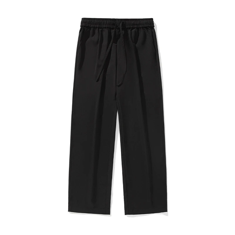 TT Pantalon décontracté pour homme, respirant, taille mi-haute élastique, coupe droite ample, tombé fluide, infroissable, mi-saison